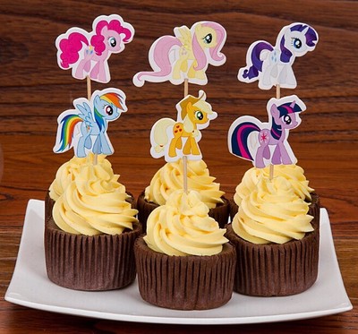 24 Pcs, My Little Pony Cupcake Toppers Kids Birthday Party