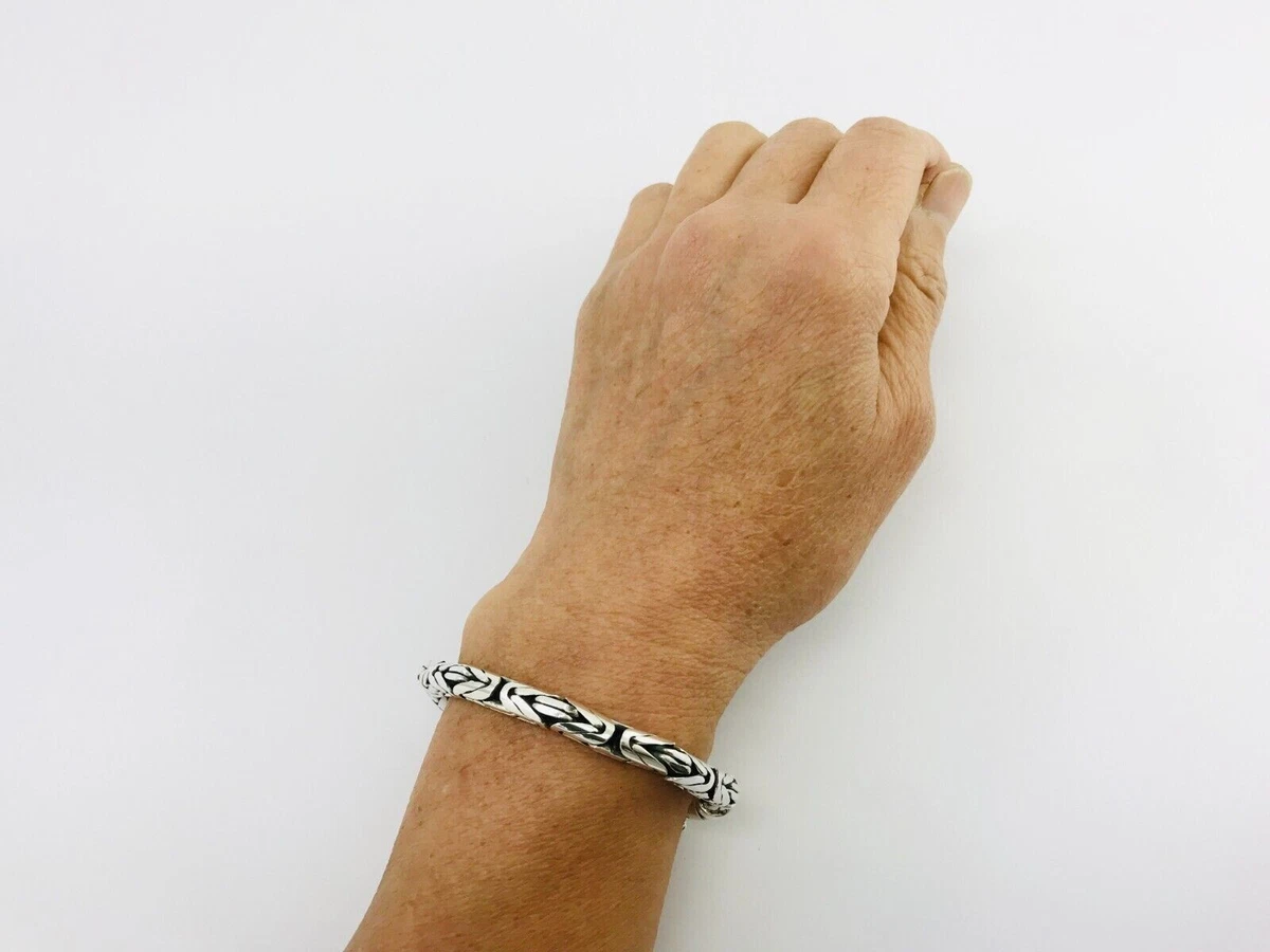 Mens sterling hot sale silver bracelets ebay