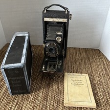 Kodak Compact Bellows Camera Antique Film Autographic 1A Case Instruction Book