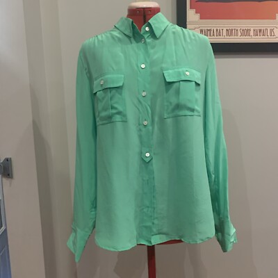 J.Crew Silk Blouse Lime Green 10 NWT