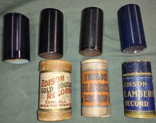 ( 4 ) Vintage Edison Gold Moulded Records Player Piano Not Tested (Sold As Is)