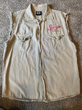 Sturgis Motorcycle Rally 65th Anniversary Tan Sleeveless Biker Vest Sz XL