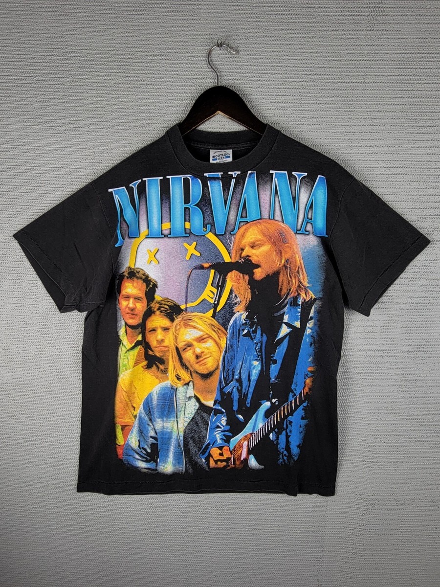 Nirvana Kurt Cobain T-shirt size large double sided black Nirvana Kurt Cobain T-shirt size large double sided black