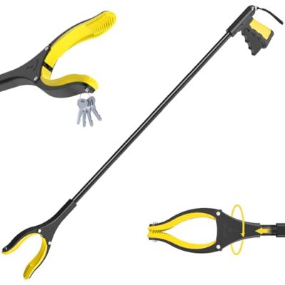 Extra Long Grabber Reacher Tool，Pick Up Stick for Seniors 59 Inch Yellowblack