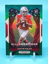 2021 Prizm Draft Picks Justin Fields All American Green Prizm Rookie #192