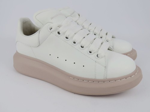 Alexander McQueen Oversized White/Blush Pink Sole Usate EU 37.5 UK 4.5 US 7 - Foto 2 di 12