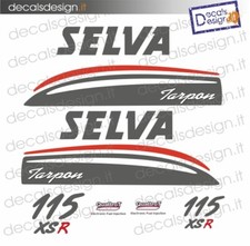 Adesivi motore marino fuoribordo Selva Tarpon 115 cv xsr gommone barca stickers