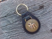 WESTERN MACK TRUCK ANTIQUE GOLD LEATHER KEY F...