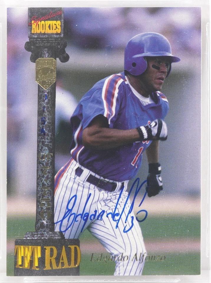 1994 Signature Rookies Tetrad Signed #84 Edgardo Alfonzo Baseball Card Beckett 8 - Image 2 of 3