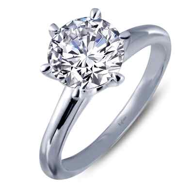 BRAND NEW Lafonn 925 Platinum Plated 1.28CTW Radiant Solitaire Ring 6R005CLP05