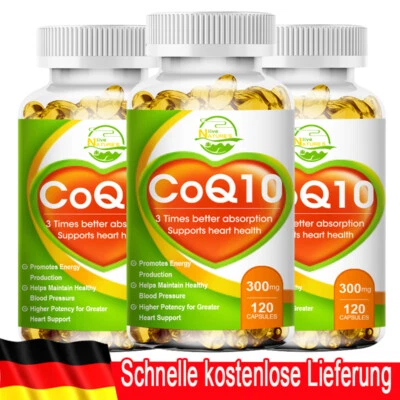 NATURE'S LIVE 360 Coenzym Q10 Kapseln á 300mg Q10-Vegan - kein Stearat u. künstl. Trägerstoffe