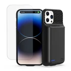 13800mAh Battery Case Power Bank w/ Tempered Glass for iPhone 14 Pro (6.1 inch)