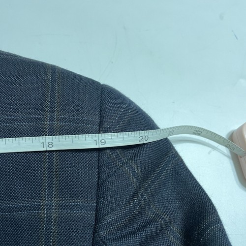 Coppley Mens Navy Check Linen Silk Blend Blazer 2 Button Sports Coat Sz 39R - Picture 9 of 13