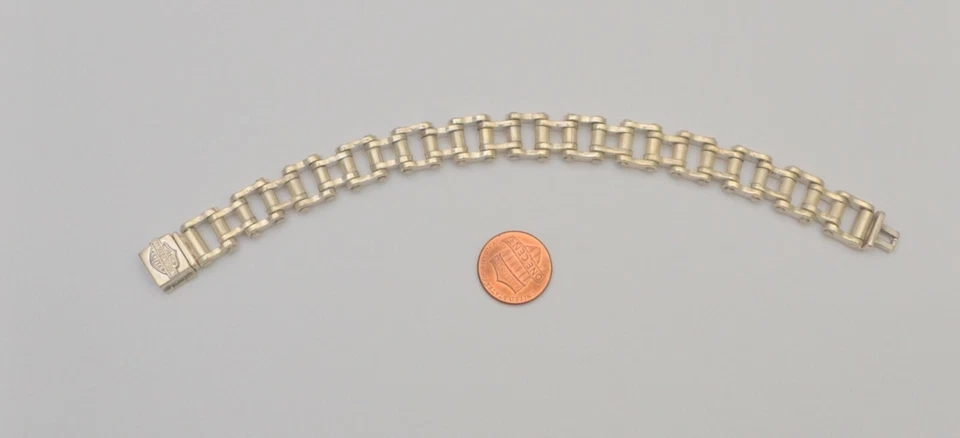 Pulseira de prata esterlina 925 Harley Davidson Bike Link 8 "de comprimento B6 - Imagem 4 de 4