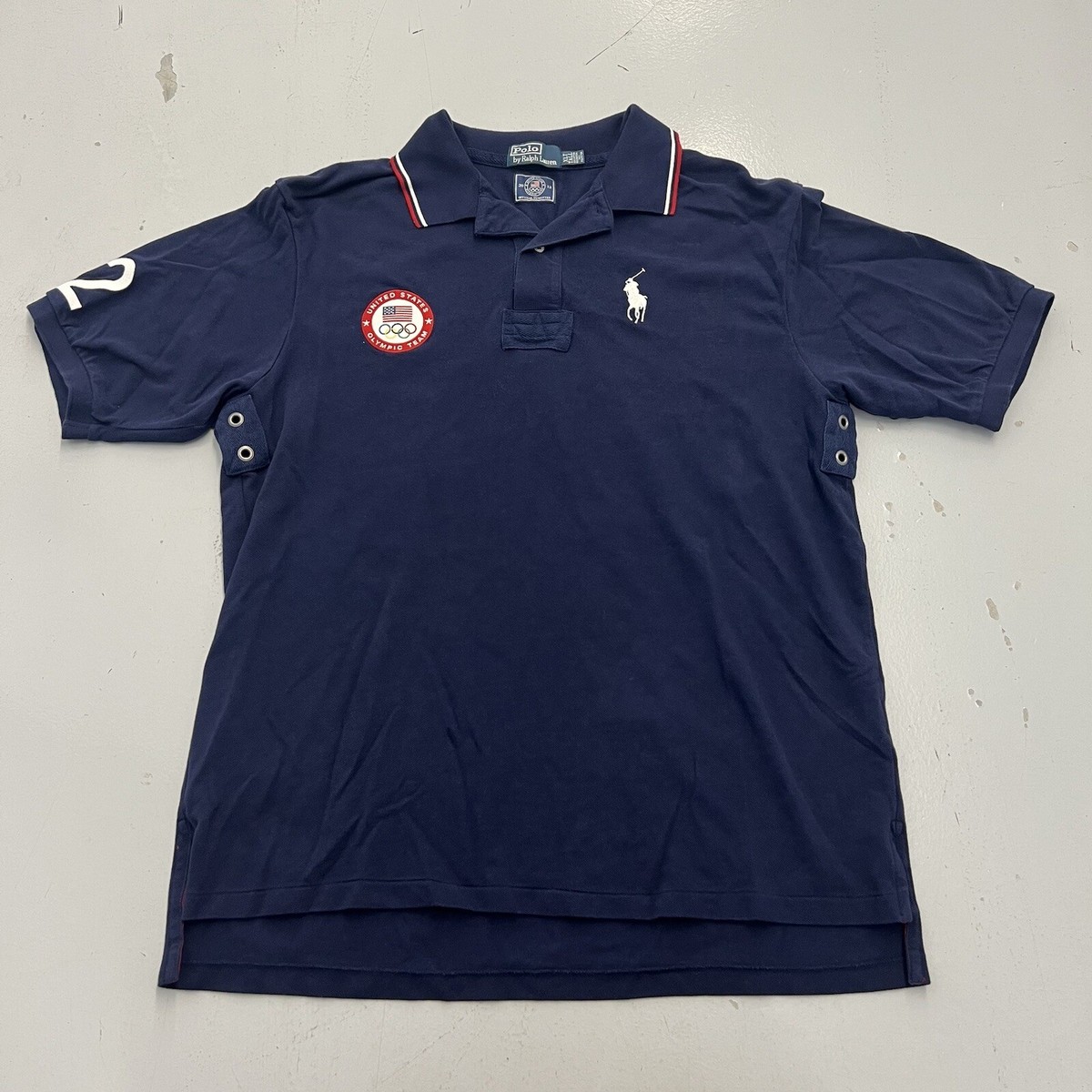 POLO SPORT made in USA 90'　USAロゴ　ネイビー POLO SPORT] 90's USA 製 ポロスポーツ ロゴ ロンT ネイビー ラルフ
