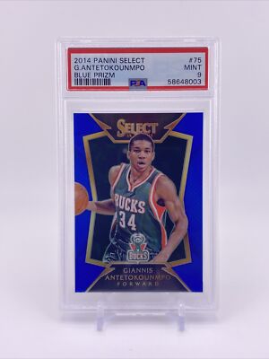 2014 Panini Select Giannis Antetokounmpo Blue Prizm /249 PSA 9 Mint #75