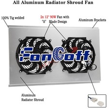 Universal Aluminum Shroud Dual 12 Fans Fits 31x19 Gm Chevy Radiator
