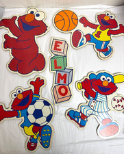 5 Piece Vintage Elmo Sesame Street Muppets Cardboard Elmo Sports Wall Decor