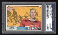1968 O-Pee-Chee #48 Larry Hillman PSA Auto Stanley Cup Champ Montreal Canadiens