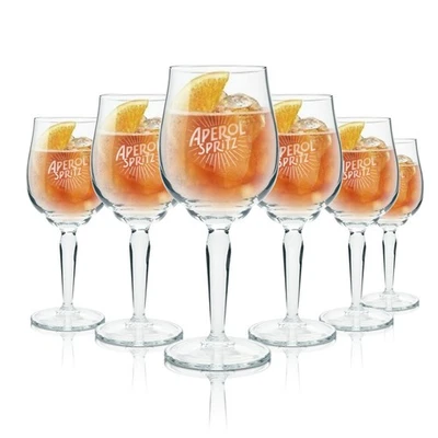 6x Aperol Spritz Signature Bicchiere Calice 0,45 L - Set Bicchieri da Aperitivo Originali