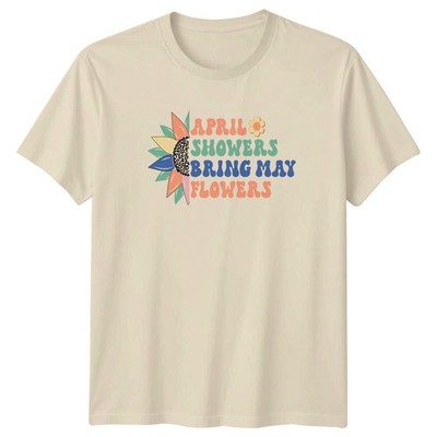 April Showers Bring May Flowers Damen T-Shirt Boho Frühling