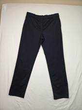 Valentino Made In Italy Wool Blend Dress Pants Navy Blue Size 12 Unhemmed Hem