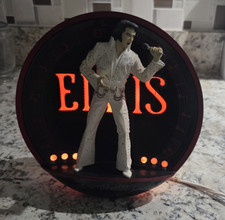 Elvis in the Spotlight Light Up Bradford Plate ON Stage Hawaii 1995 White Suit