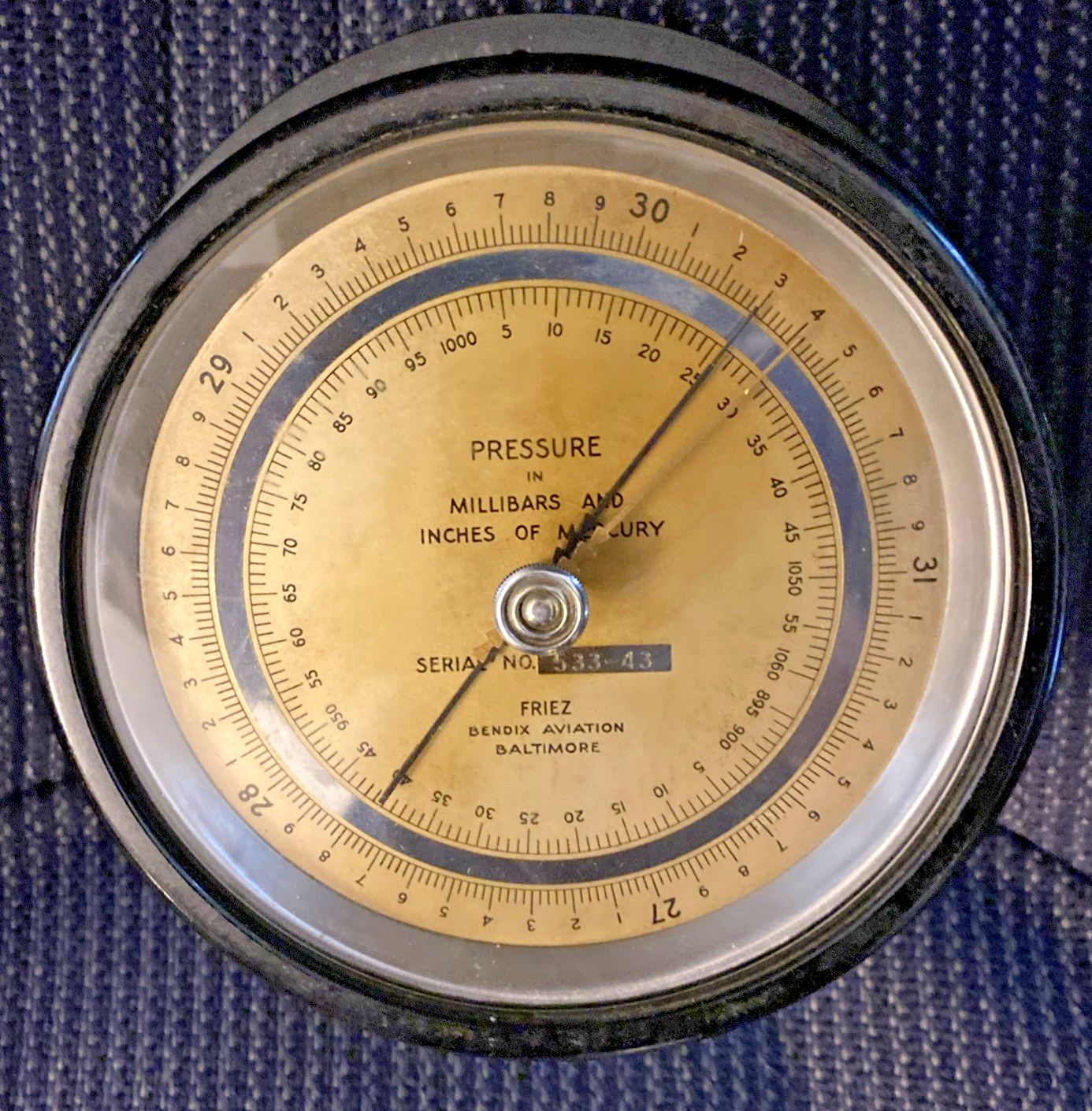 BAROMETER FRIEZ - BENDIX AVIATION BALTIMORE - CIRCA 1940’s PRESSURE IN ...