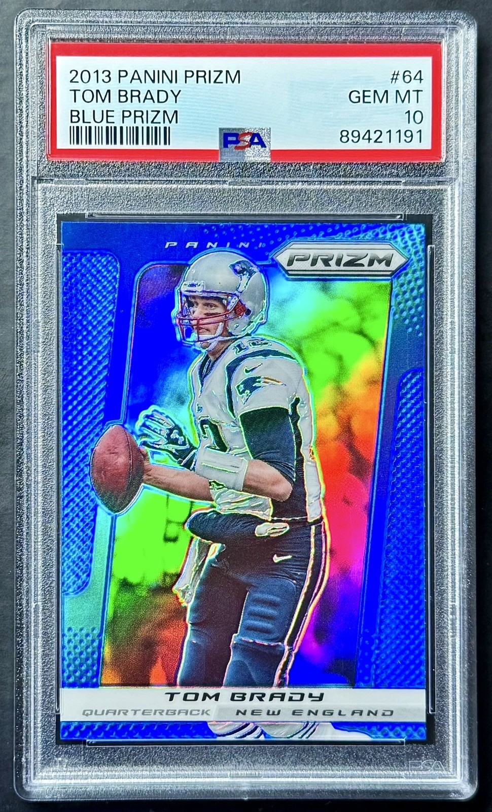 2013 Panini Prizm TOM BRADY #64 Blue Prizm SP PSA 10 Gem Mint! First Blue Prizm!