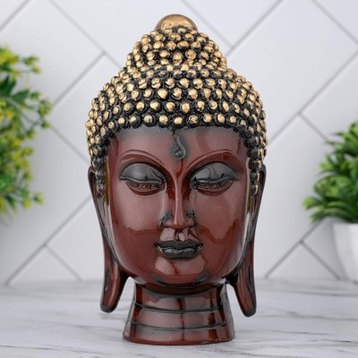 Lord Buddha Head Face Buddhism Idol Statue Showpiece Figurine
