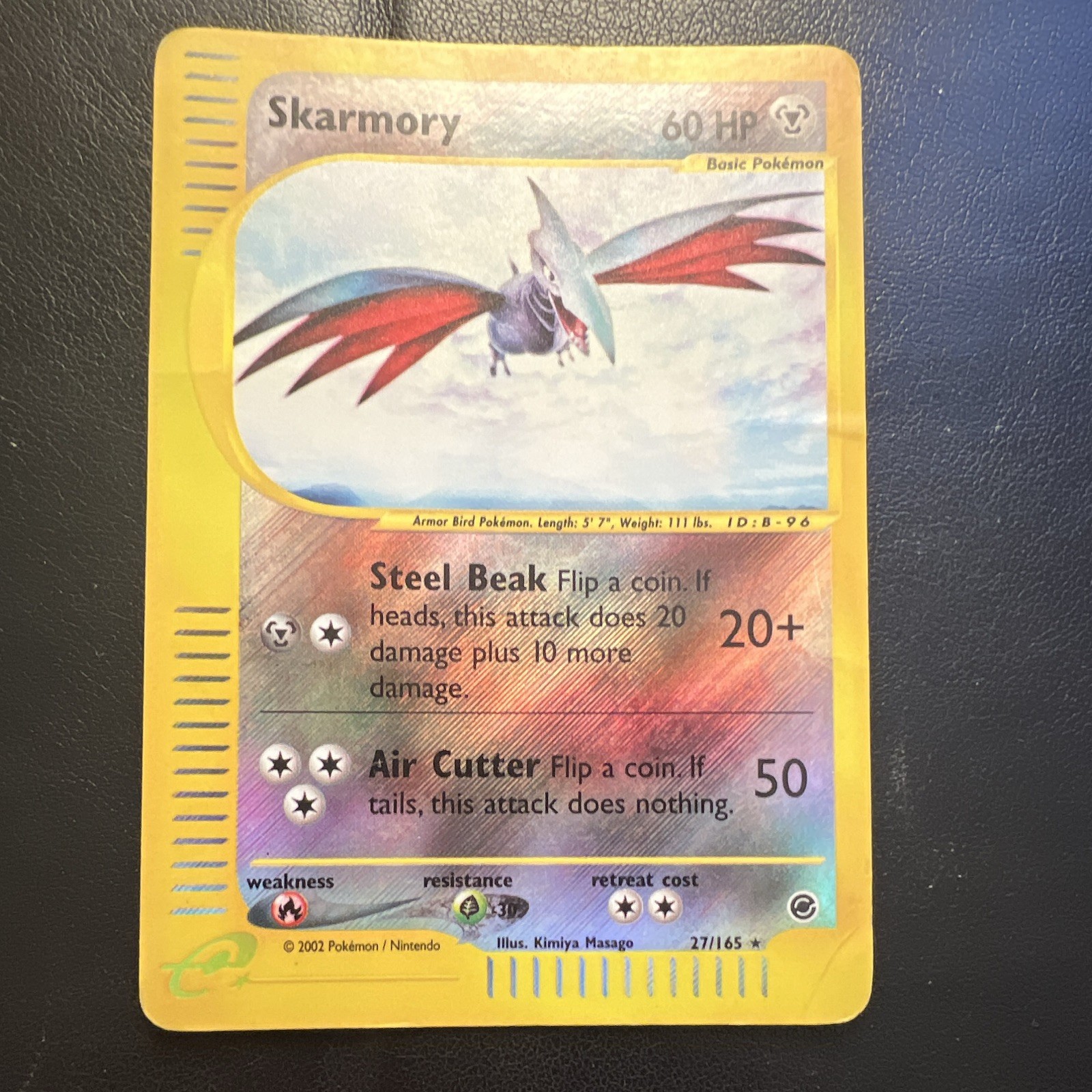 Pokemon TCG Expedition Base Set Skarmory 027/165 Reverse Holo Rare HP60 EN