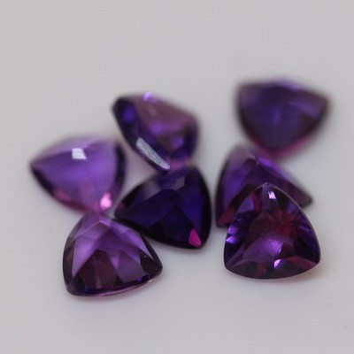 Natural Purple Amethyst Trillion Faceted Cut 5mm To 15mm Loose Gemstone