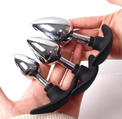 Metal Ball Plug Detachable Silicone Bottom 3-Sizes Dilator