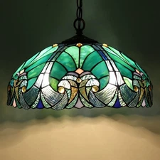 COTOSS Tiffany Pendant Light fixtures Hanging Lamp Stained Glass Light Decor ...