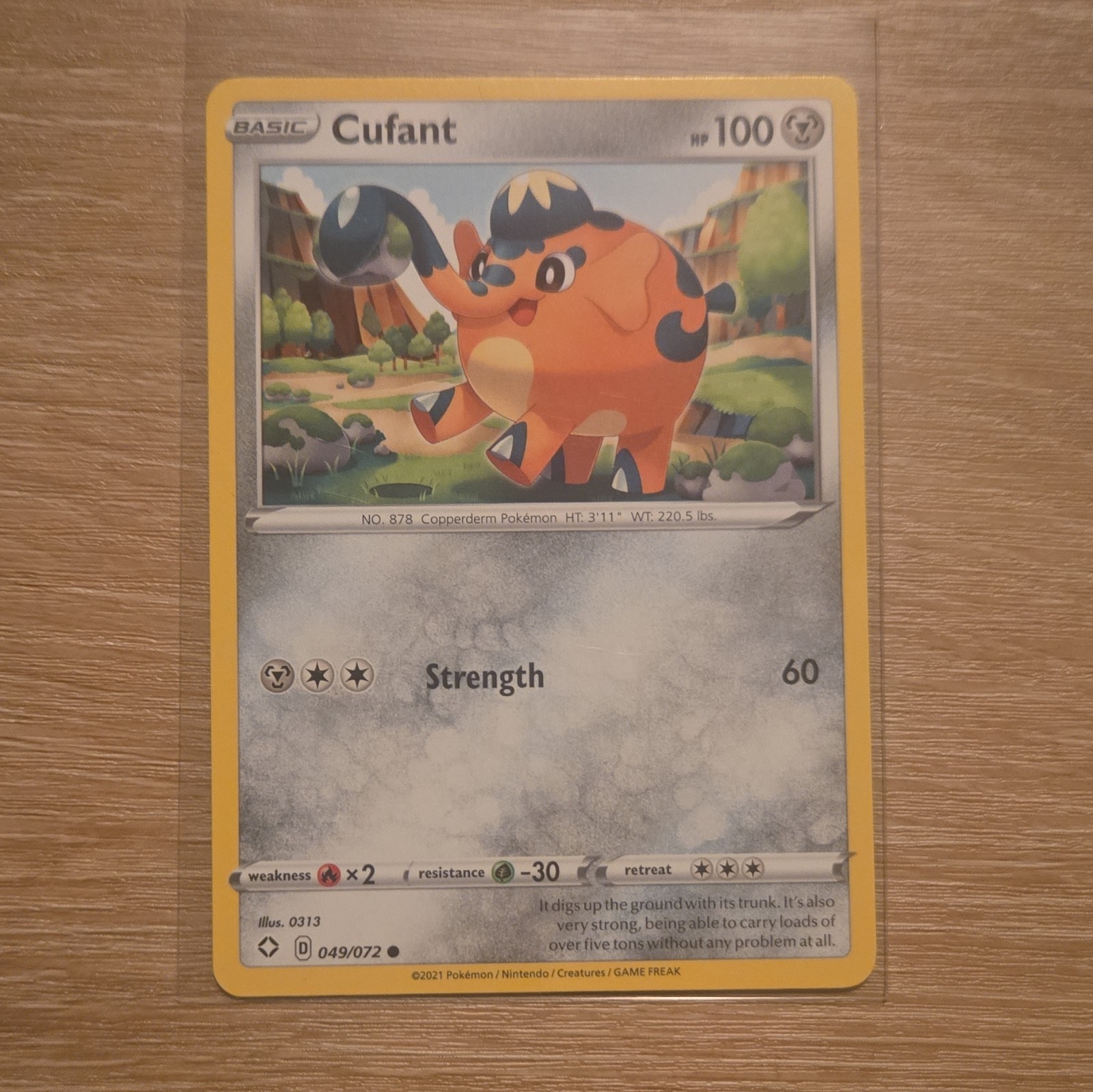 Pokémon Cufant 049/072 2021 Basic 100 HP 60 Attack English Card