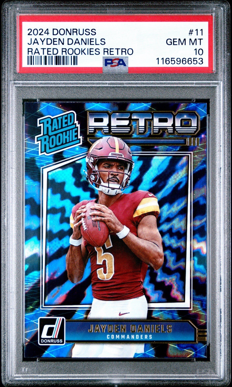 2024 Panini Donruss - Rated Rookie Retro Jayden Daniels #11 (RC) PSA 10 view 1