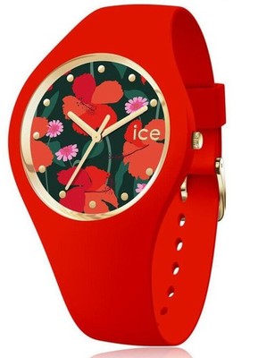 Ice-Watch ICE 017577 flower Floral passion Medium Damenuhr neu Silikon rot M8