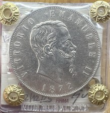 REGNO D'ITALIA VITTORIO EMANUELE II 5 LIRE 1872 MILANO sigillata qSPL SUBALPINA