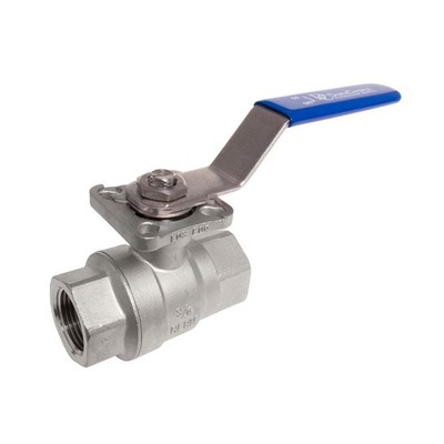 1-1/4'' S.S. (316) Ball Valve-2pc With High Platform Direct Mounting Pad 1000PSI