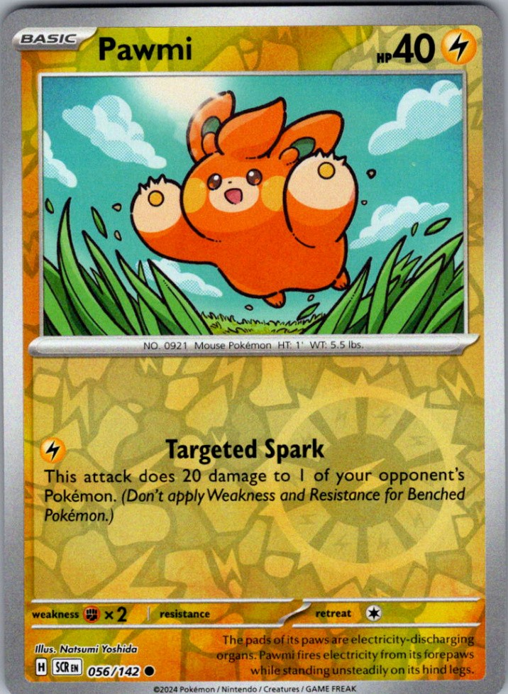 Pawmi - Reverse Holofoil SV07: Stellar Crown 056/142 - NM SCR Minty Single