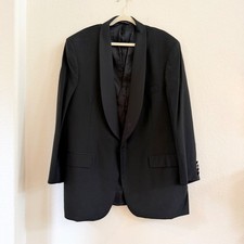 Brooks Brothers Mens 48L Black 100 Wool Shawl Lapel Tuxedo Dinner Jacket USA