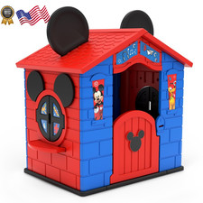 Disney Mickey Mouse Plastic Indoor,Outdoor Playhouse with Easy Assembly NEW