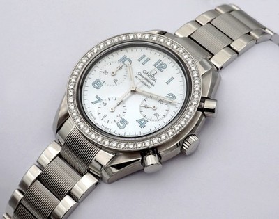 OMEGA SPEEDMASTER LADY AUTOMATIK FACTORY DIAMONDS REF.: 35157100 ZERTIFIKAT/BOX