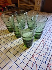 Set Of 4 Green Glass Tumblers