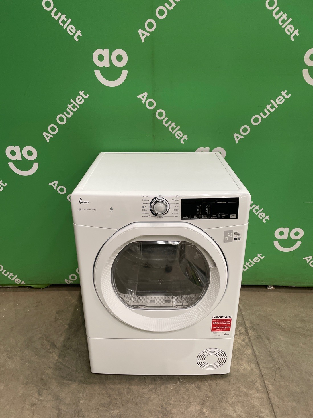 Hoover Condenser Tumble Dryer 10Kg White B Rated HRE C10TE-80 #LF120970