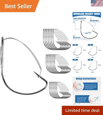 Versatile Weedless Wacky Rig Hooks Set - 25/50pcs for Bass Fishing Techniques