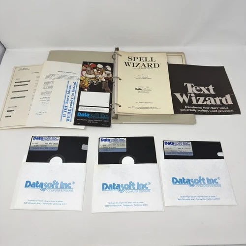 SPELL WIZARD + Text Wizard - 1983 Atari 400/800 Computer UNTESTED