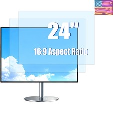 Monitor Screen Protector - Anti-Blue Light UV, Clip-On Design with Adhesive...