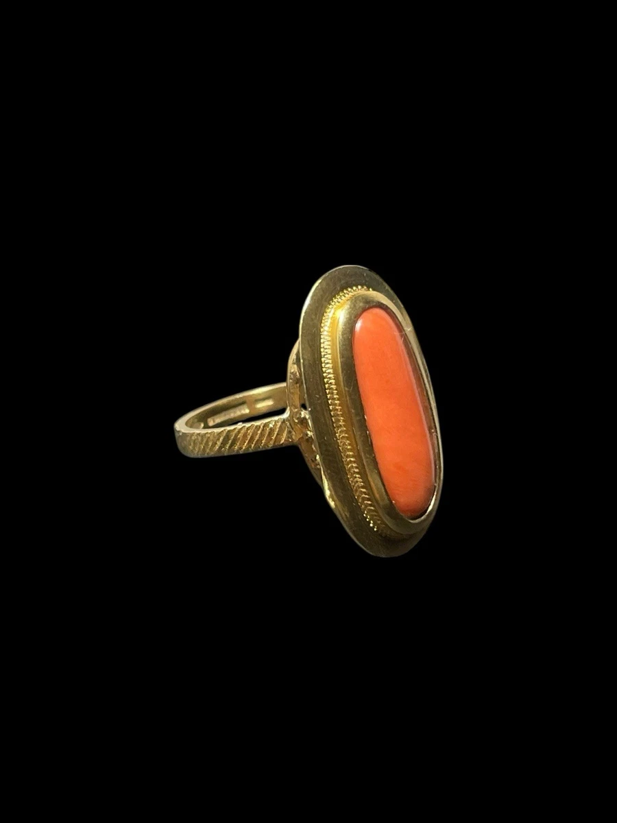 GemsOnClick Genuino Rosso Corallo Anello in Argento Sterling 925 5 carati Pietra Chakra Astrological Taglia h-z e Argento, 47 (15.0), Colore: Red, cod. GOCCORSIM5-H