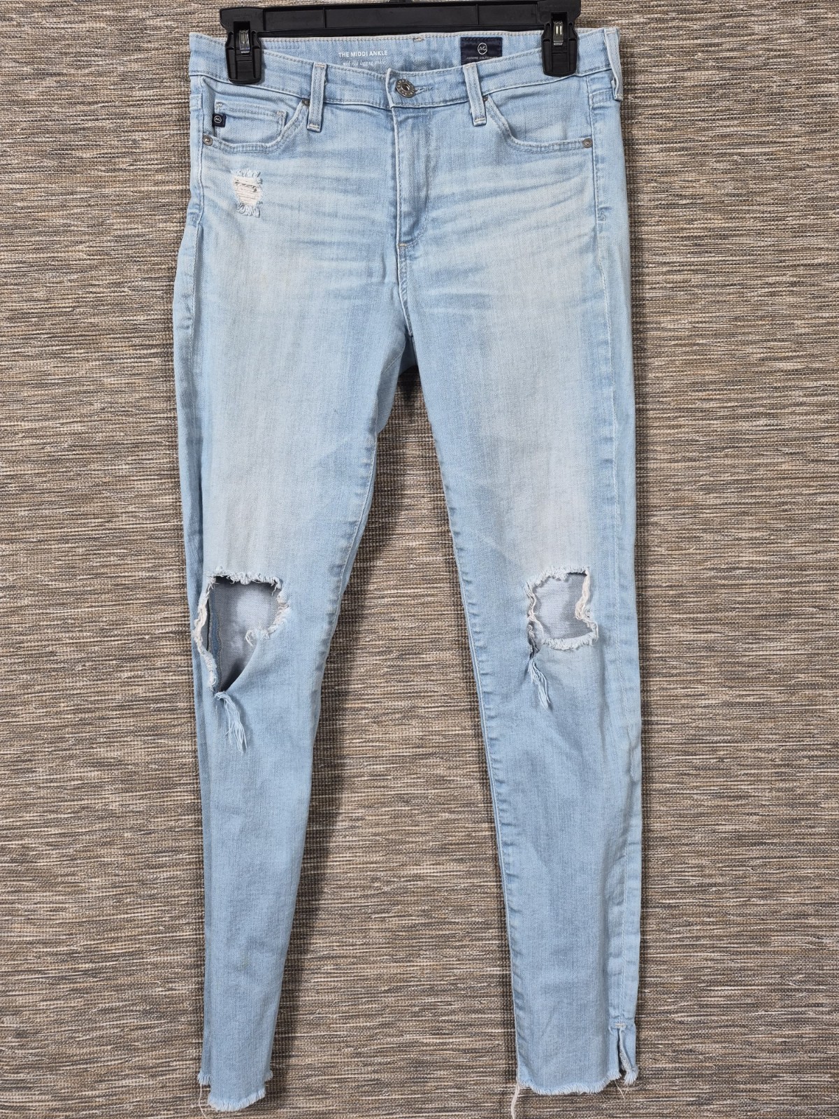 AG Adriano Goldschmied The Midi Ankle‎ Jeans Womens Size 27R Blue Distressed 